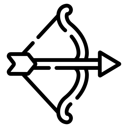 Black and White Bow and Arrow Illustration