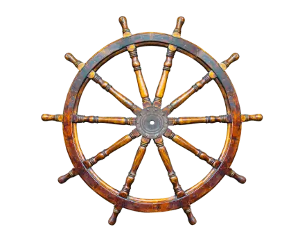 Vintage Wooden Ship Wheel for Nautical DÃ©cor