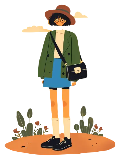 Trendy Girl in Fashionable Outfit