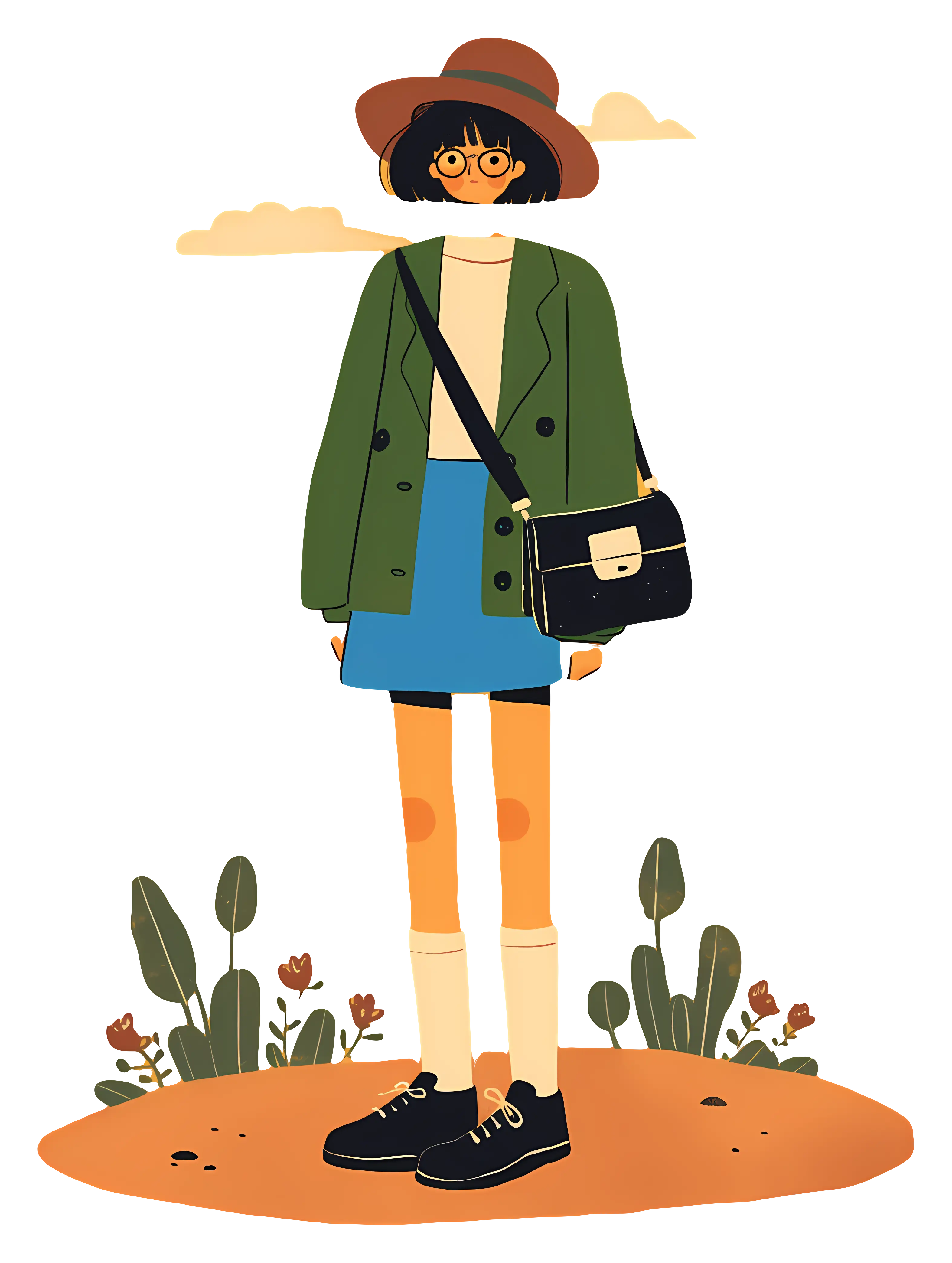 Trendy Girl in Fashionable Outfit