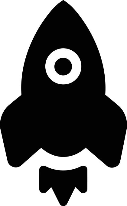 Black Rocket Silhouette Icon