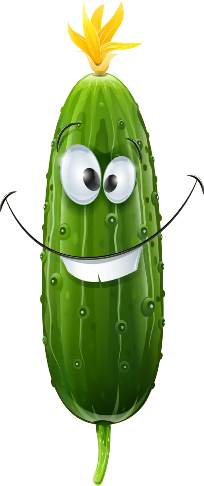 Smiling Cartoon Cucumber
