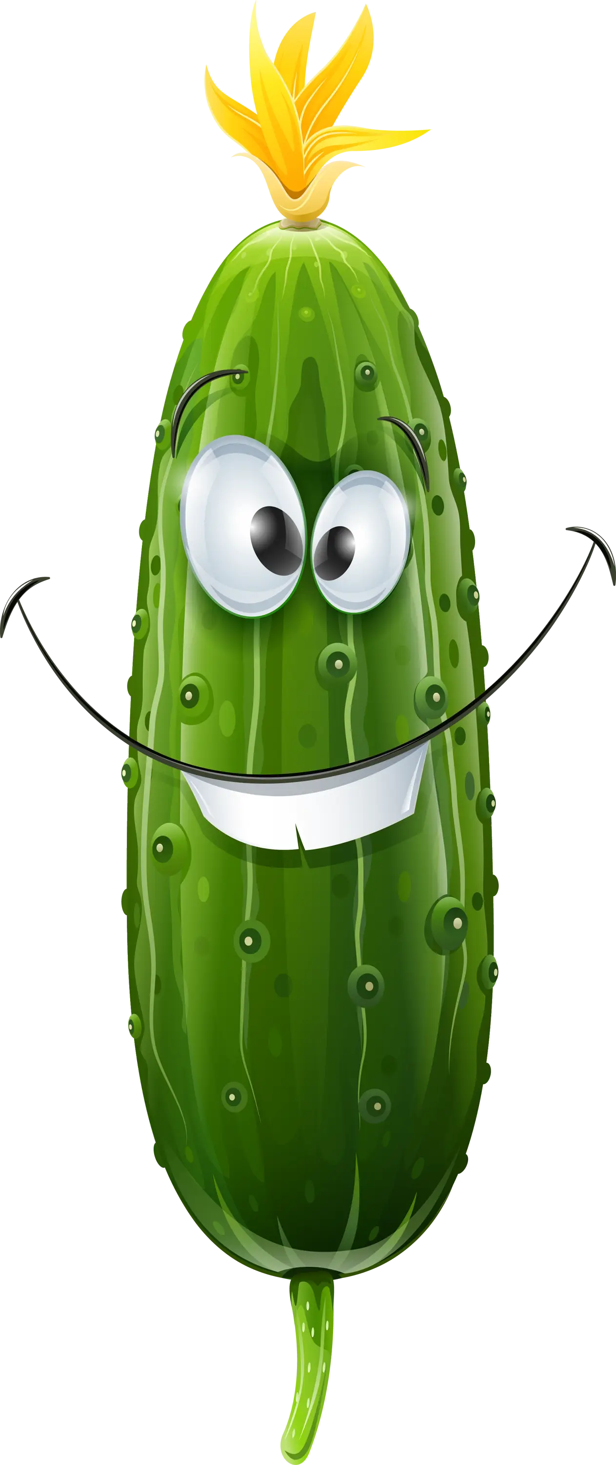 Smiling Cartoon Cucumber