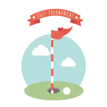 Golf Tournament Flag on Course