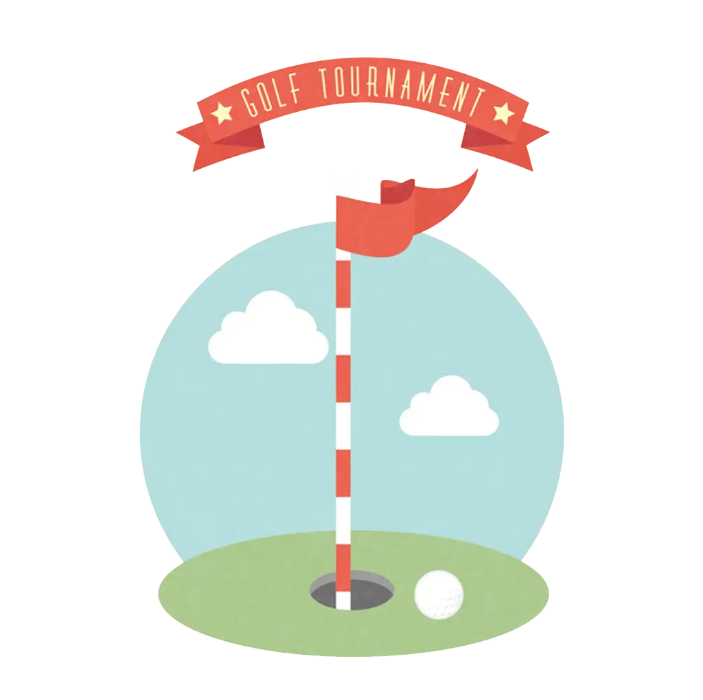 Golf Tournament Flag on Course