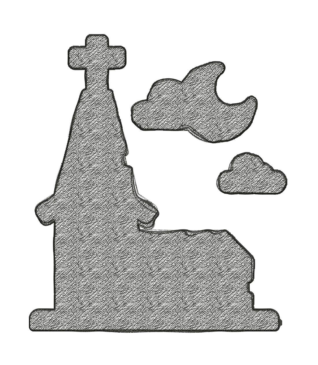 Church Icon with Clouds