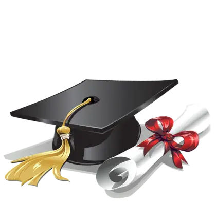 Graduation Cap and Diploma Scroll Illustration
