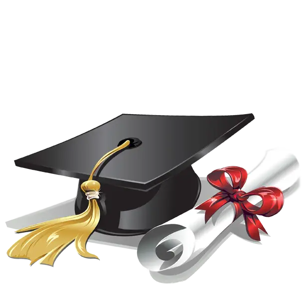 Graduation Cap and Diploma Scroll Illustration