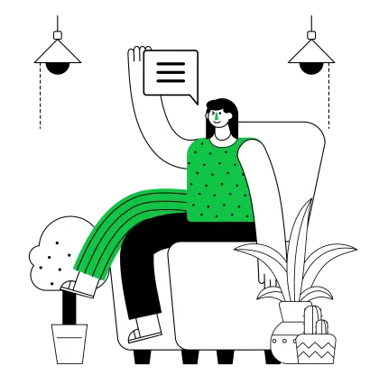 Illustration of a Person Reading at Home