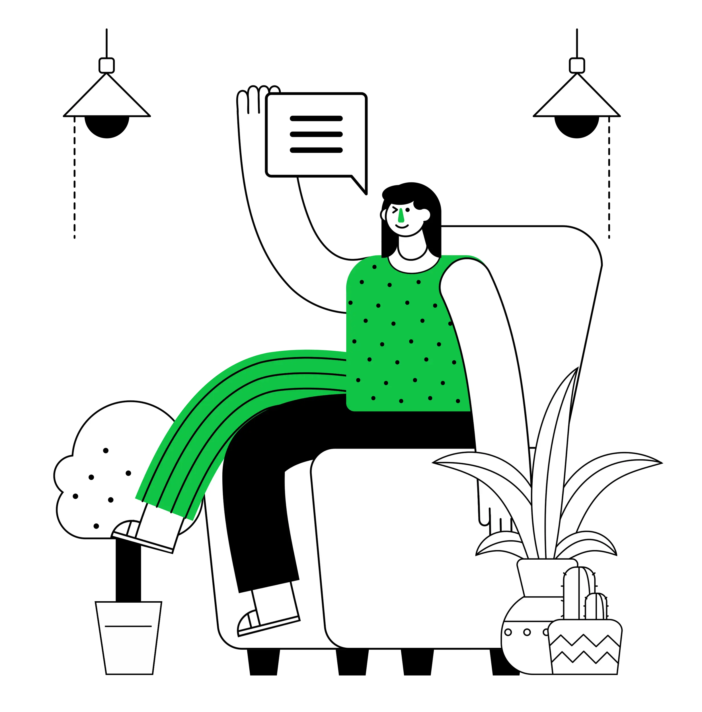 Illustration of a Person Reading at Home