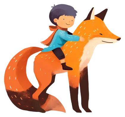 Boy Riding a Fox Adventure