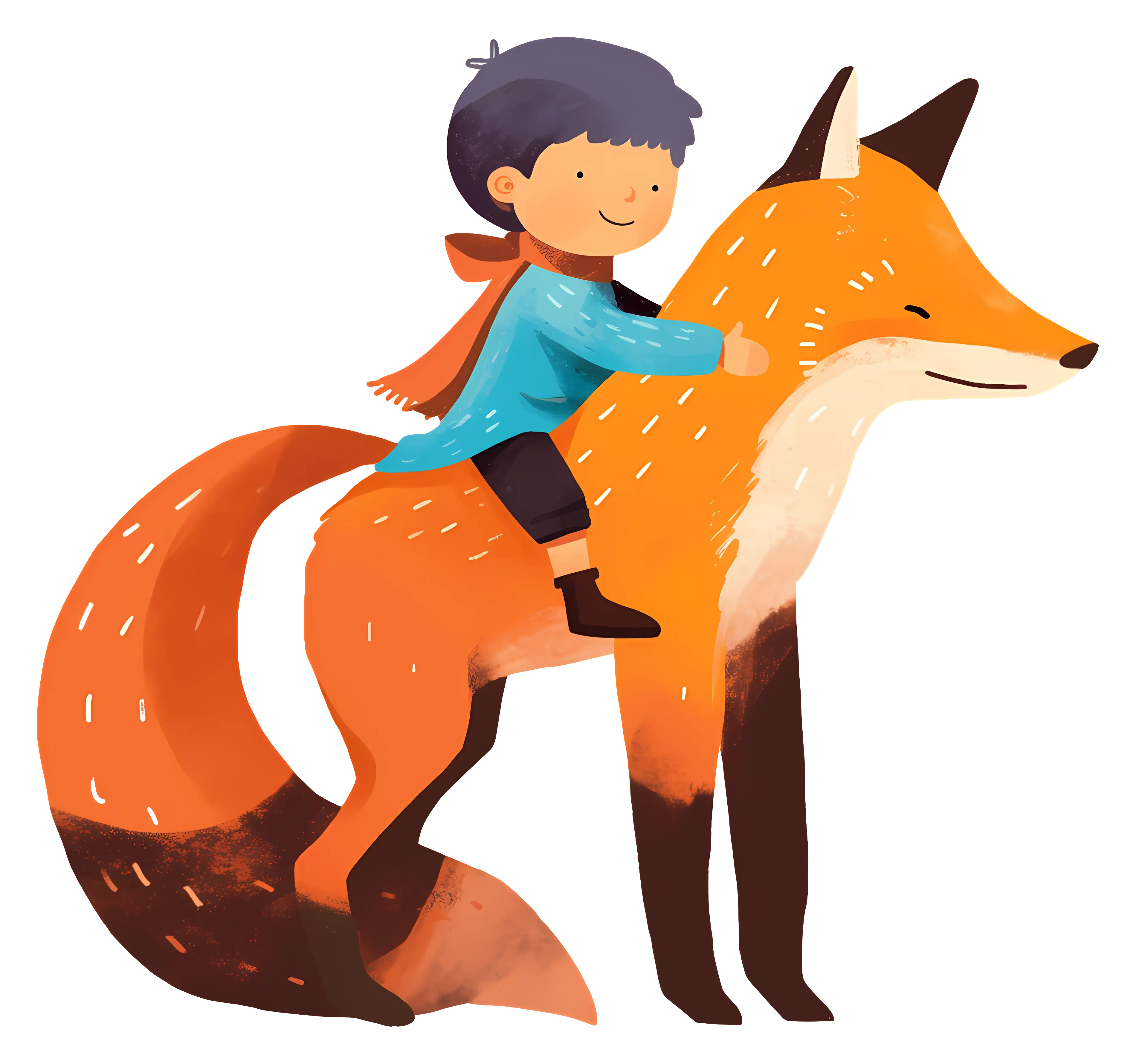 Boy Riding a Fox Adventure
