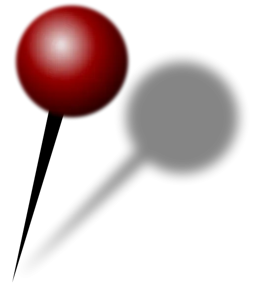 Red Push Pin with Shadow