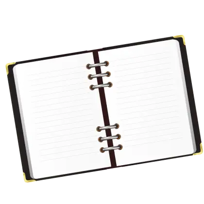 Open Notebook with Blank Pages