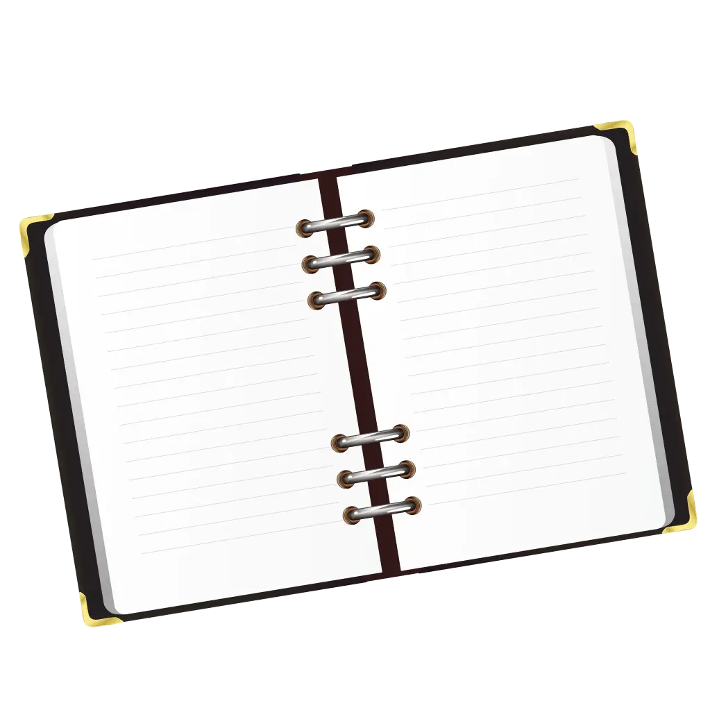 Open Notebook with Blank Pages