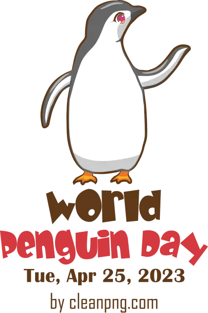 Cartoon Standing Penguin for World Penguin Day