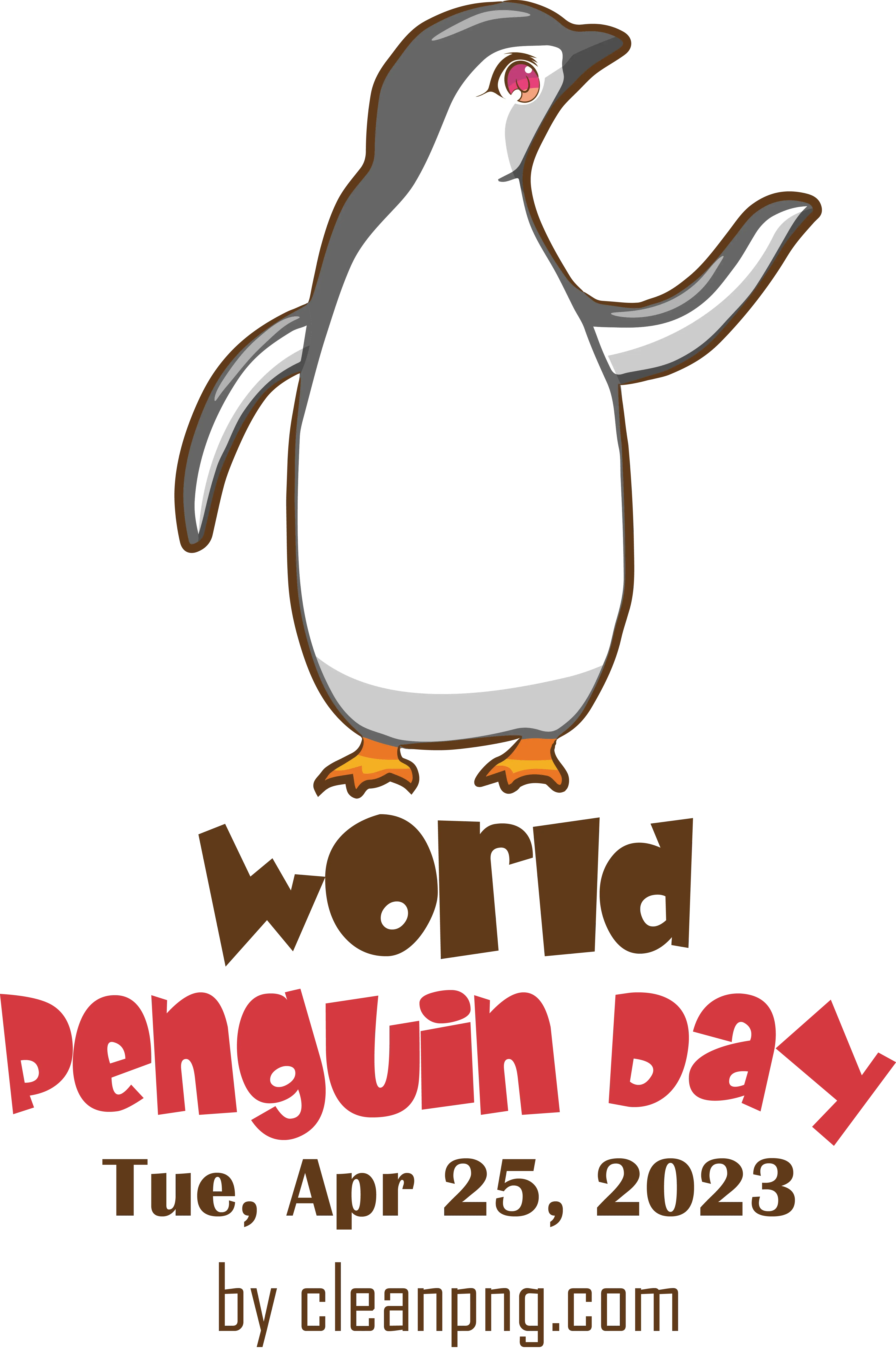 Cartoon Standing Penguin for World Penguin Day