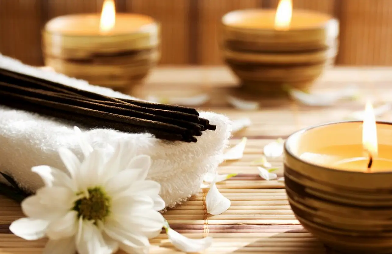 Relaxing Spa Setting with Candles