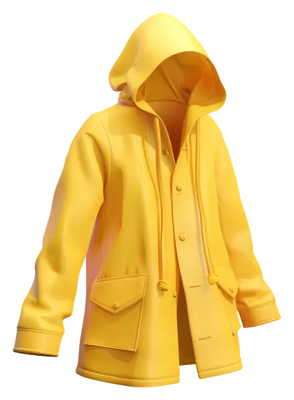 Bright Yellow Rain Jacket with Hood