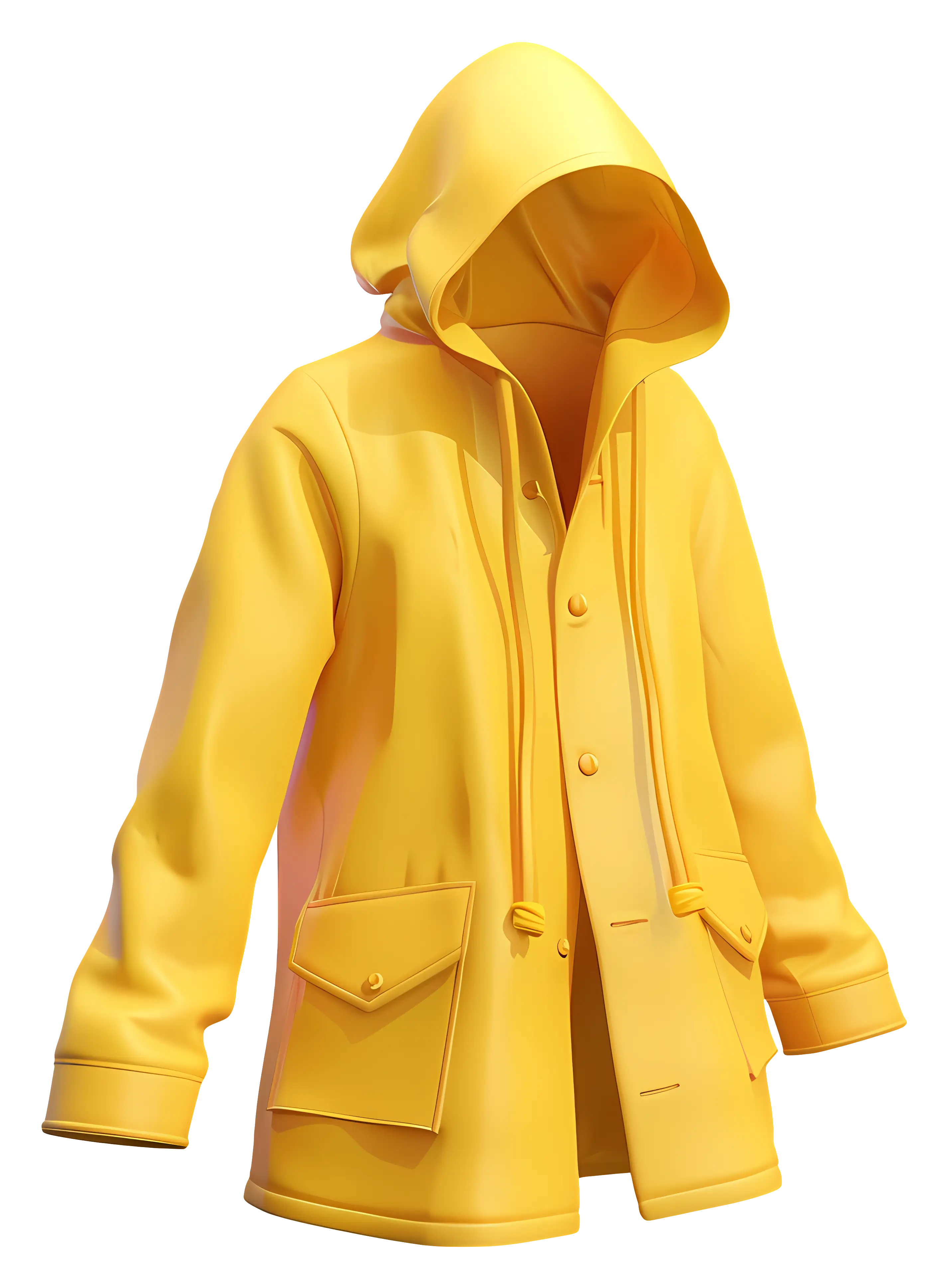 Bright Yellow Rain Jacket with Hood