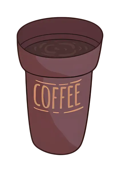 Brown Coffee Cup with Typography