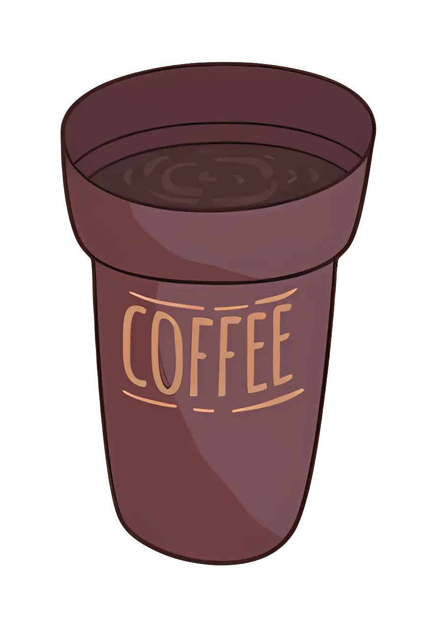Brown Coffee Cup with Typography