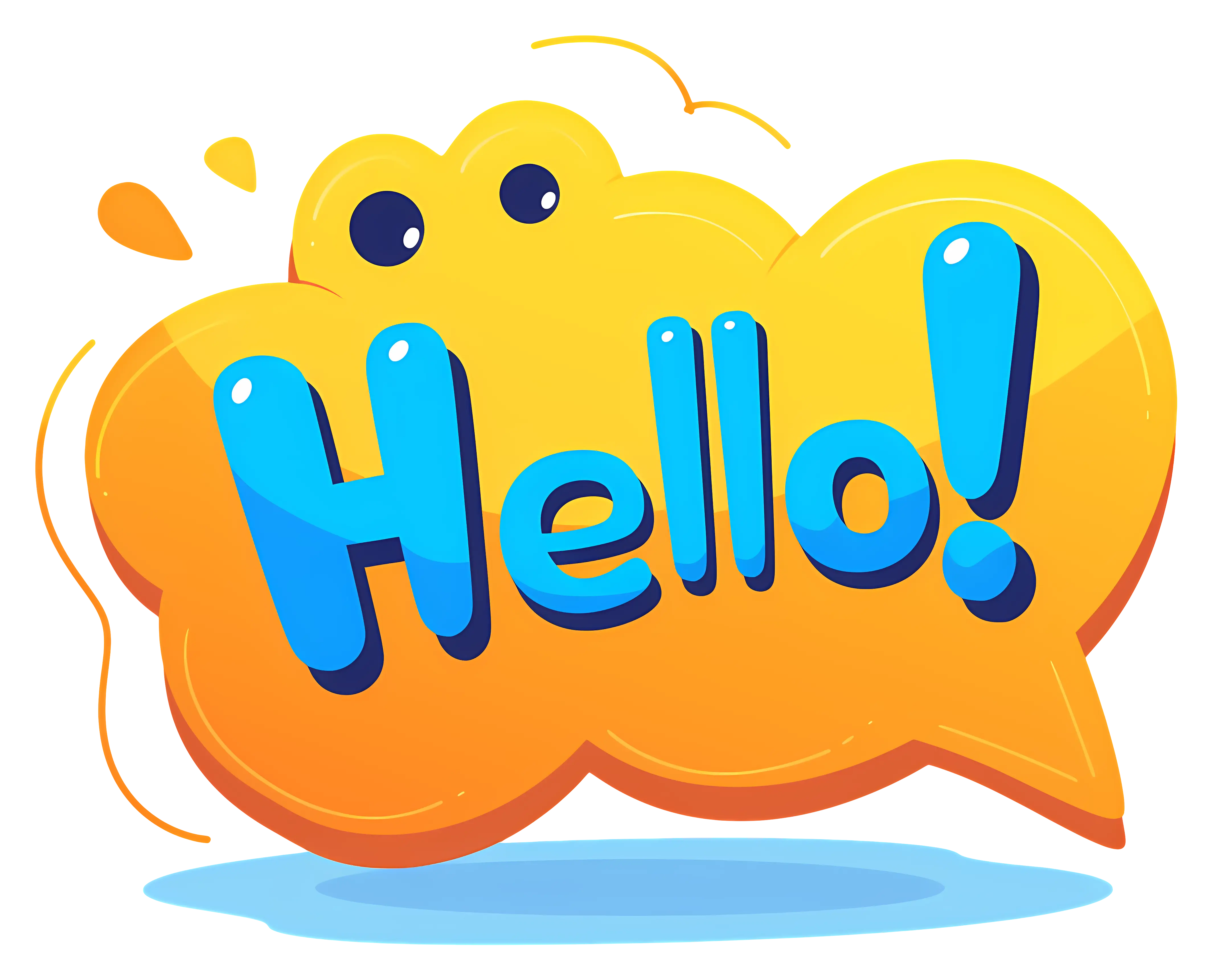 Hello Speech Bubble in Bright Colors