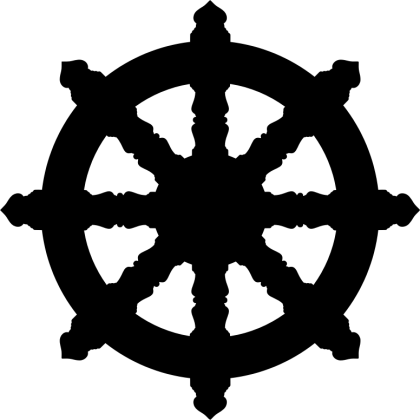 Black Dharma Wheel Symbol