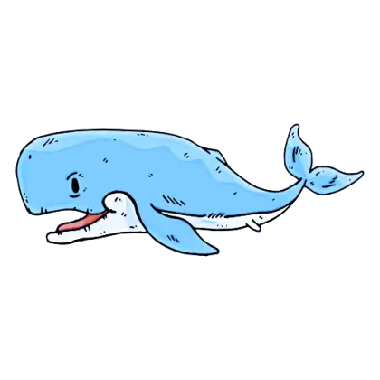 Blue Whale Cartoon Doodle