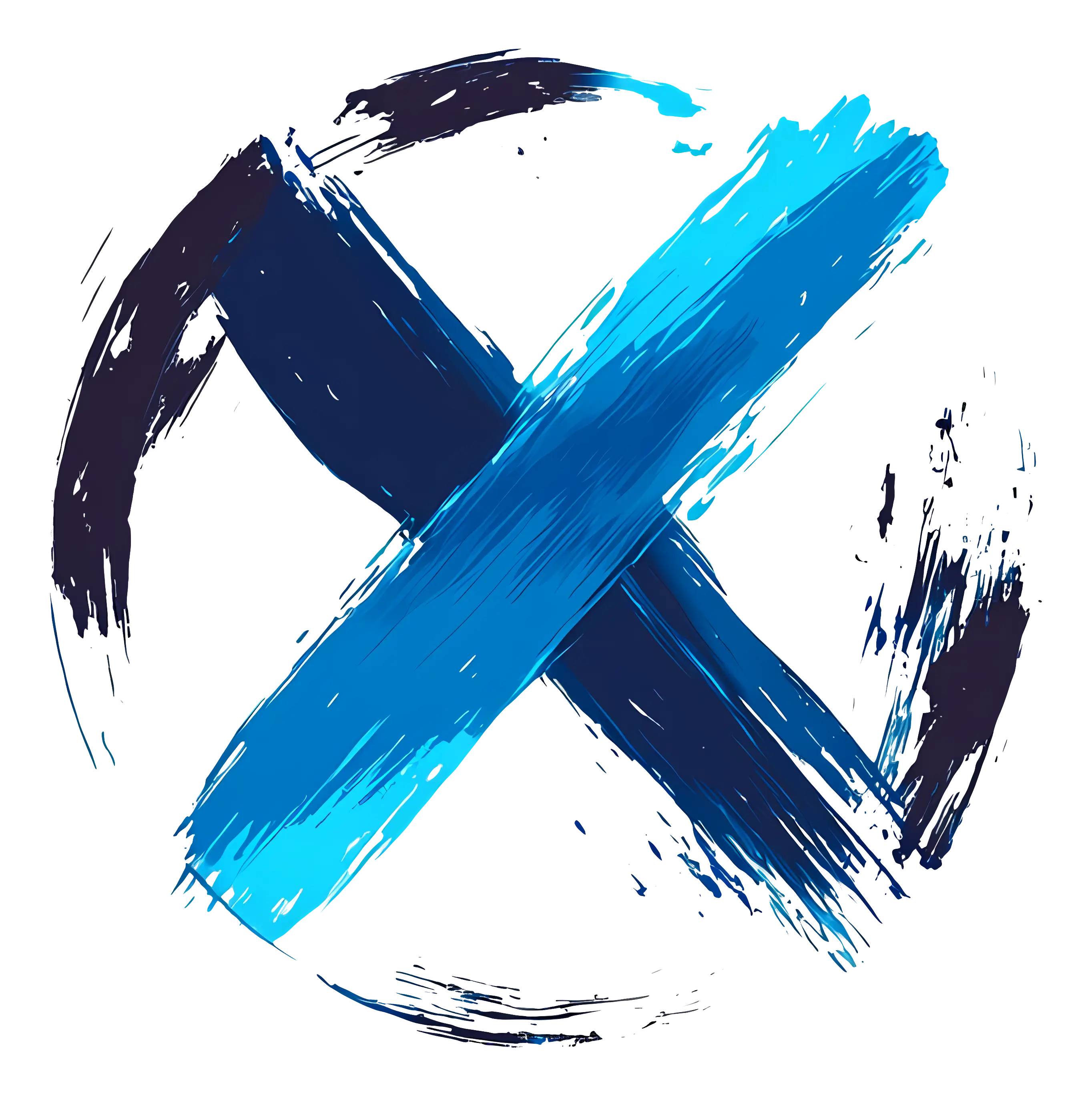 Blue X Symbol