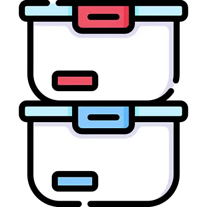 Stacked Food Containers Illustration