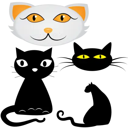 Black and White Cat Illustrations