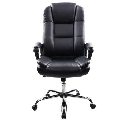 Ergonomic Black Leather Office Chair