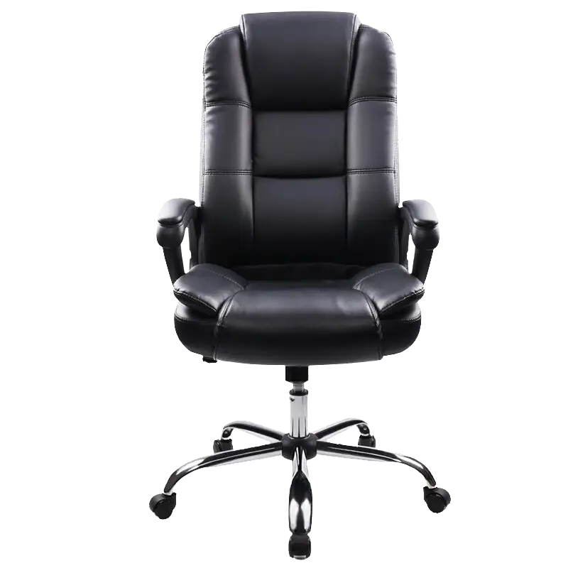 Ergonomic Black Leather Office Chair