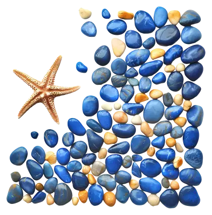 Blue Stones with Starfish