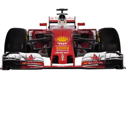 Red Formula 1 Racing Car Front View