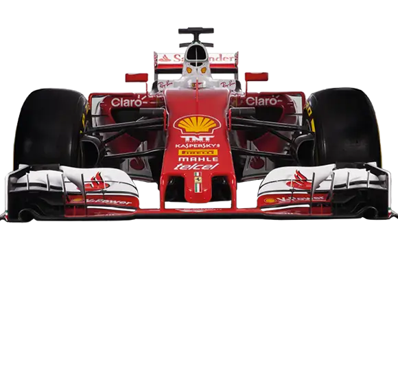 Red Formula 1 Racing Car Front View