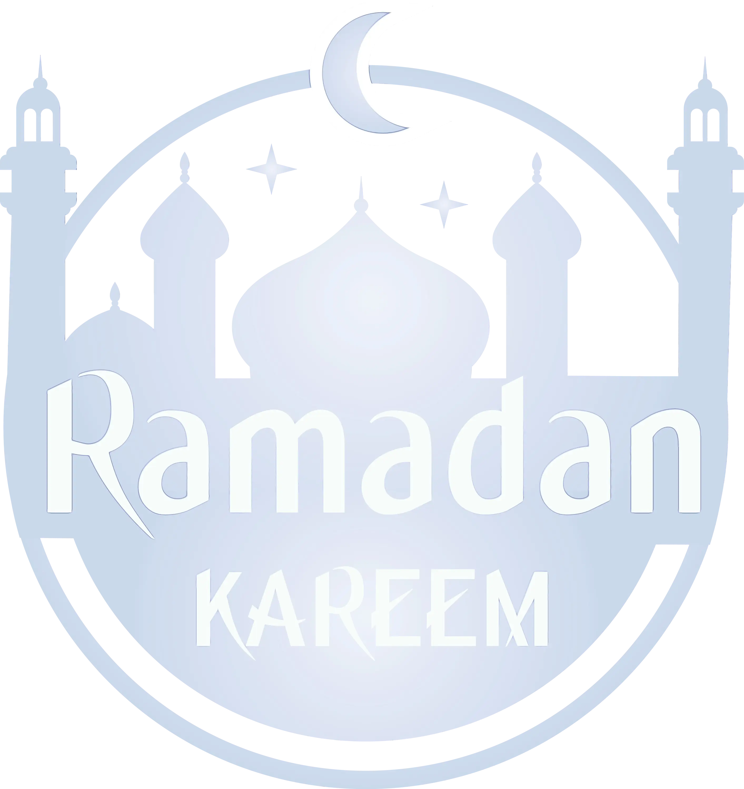 Light Blue Ramadan Kareem Illustration