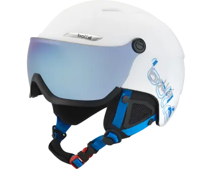 White and Blue Ski Helmet