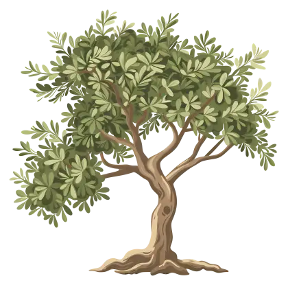 Artistic Olive Tree Illustration