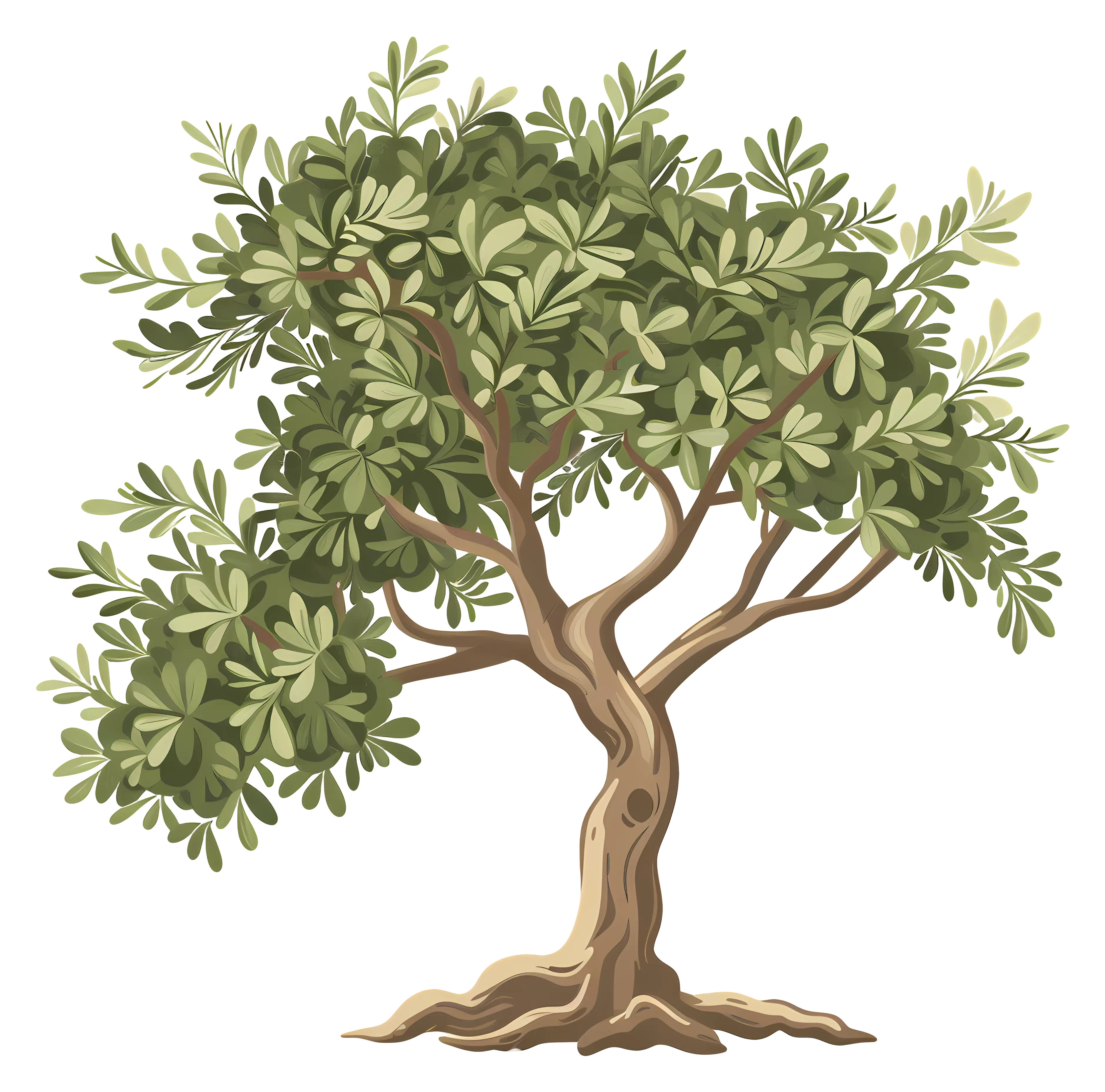 Artistic Olive Tree Illustration