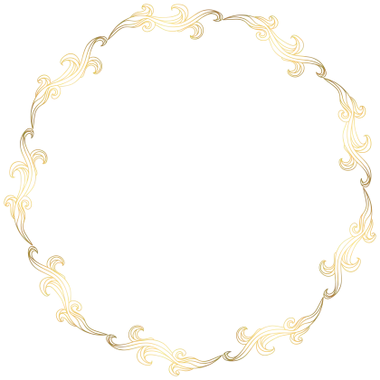 Elegant Gold Circular Frame with Swirls