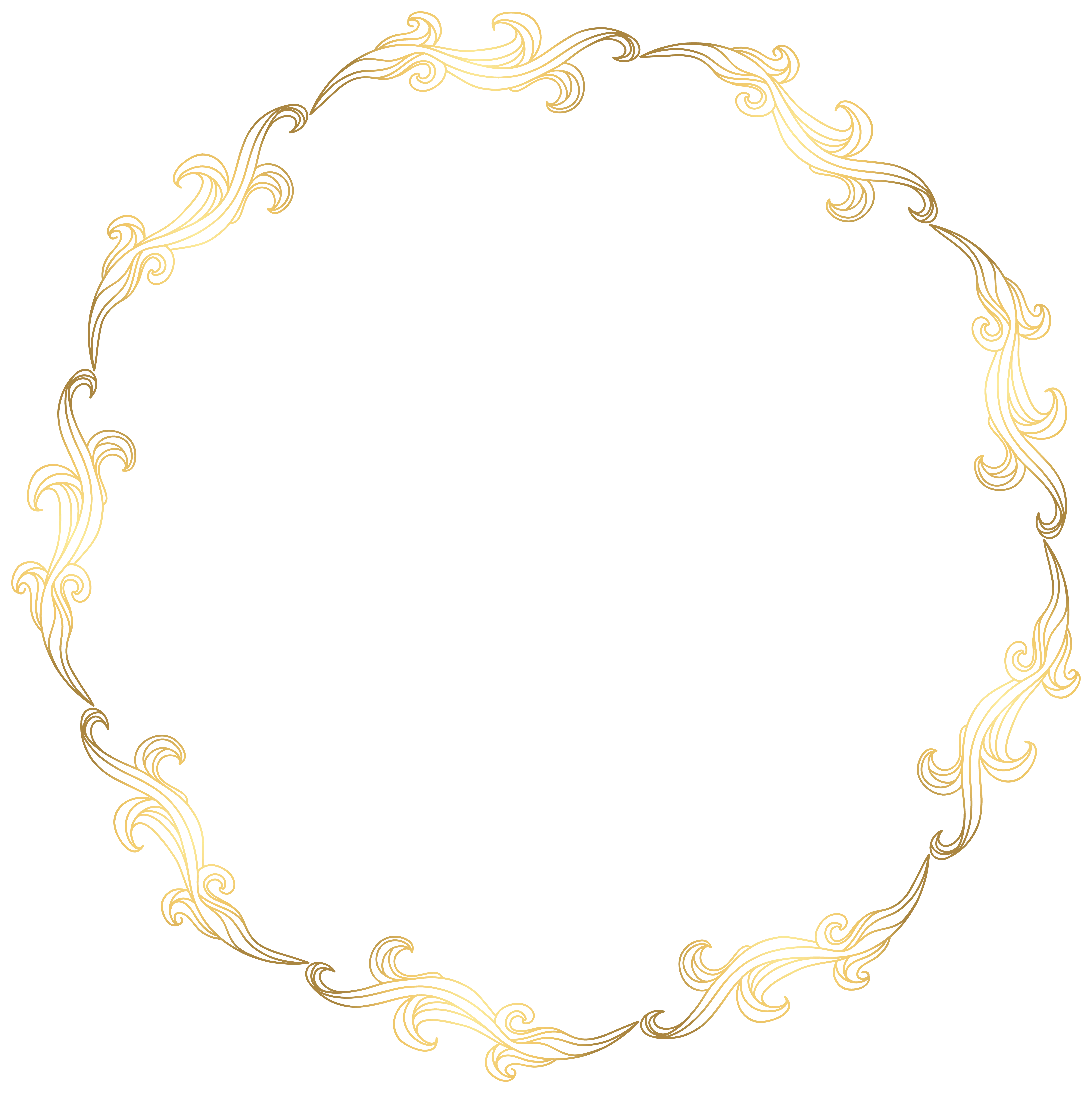 Elegant Gold Circular Frame with Swirls