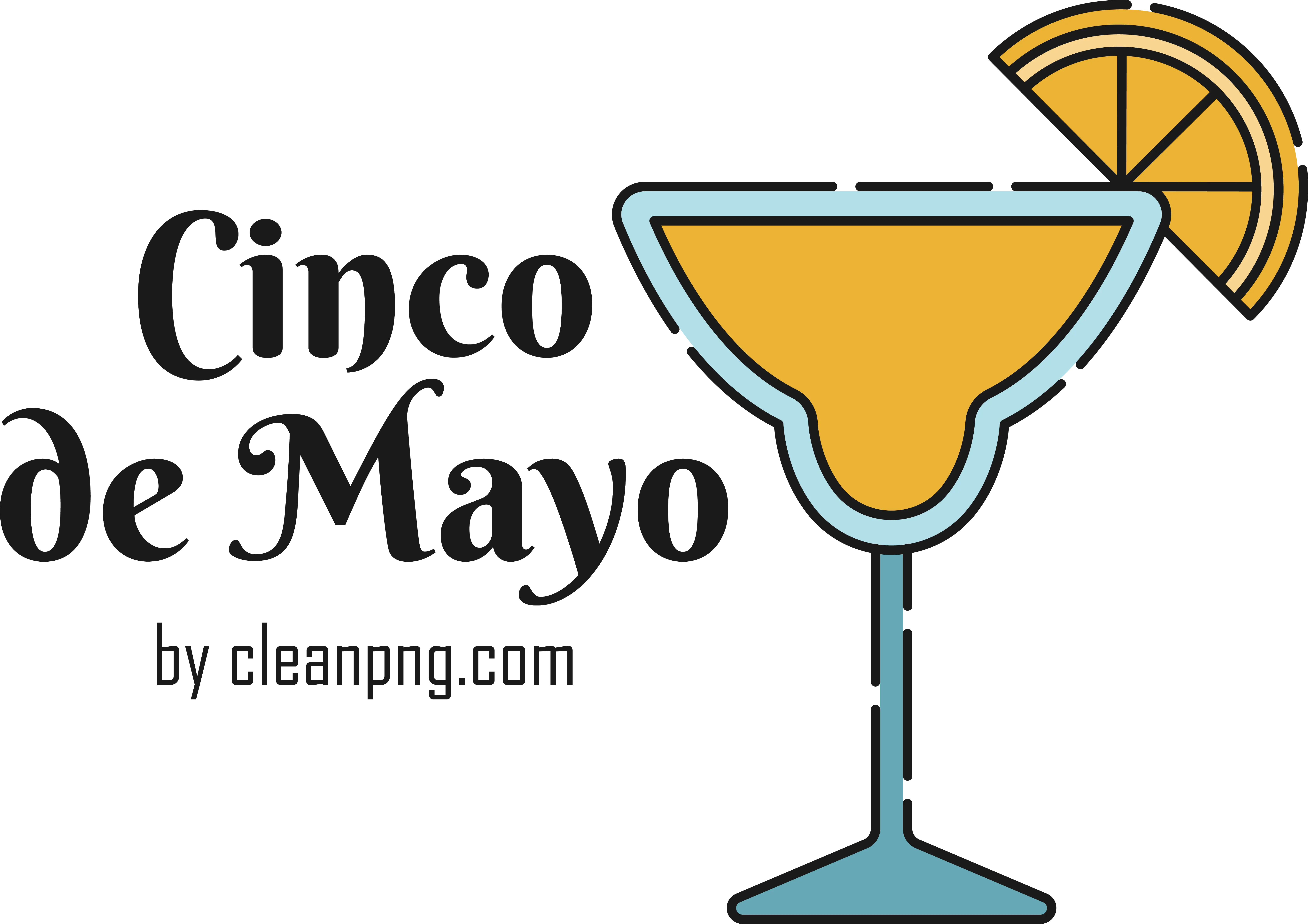 Cocktail Glass with Lemon Slice for Cinco de Mayo