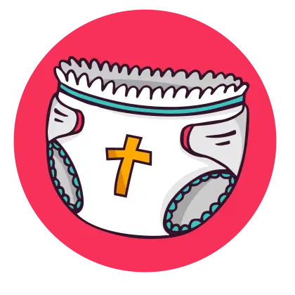 Diaper with Cross Symbol