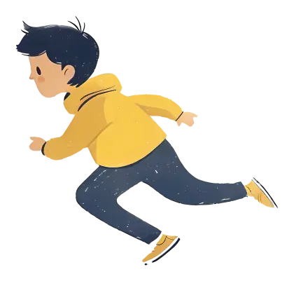 Cartoon Running Boy Illustration