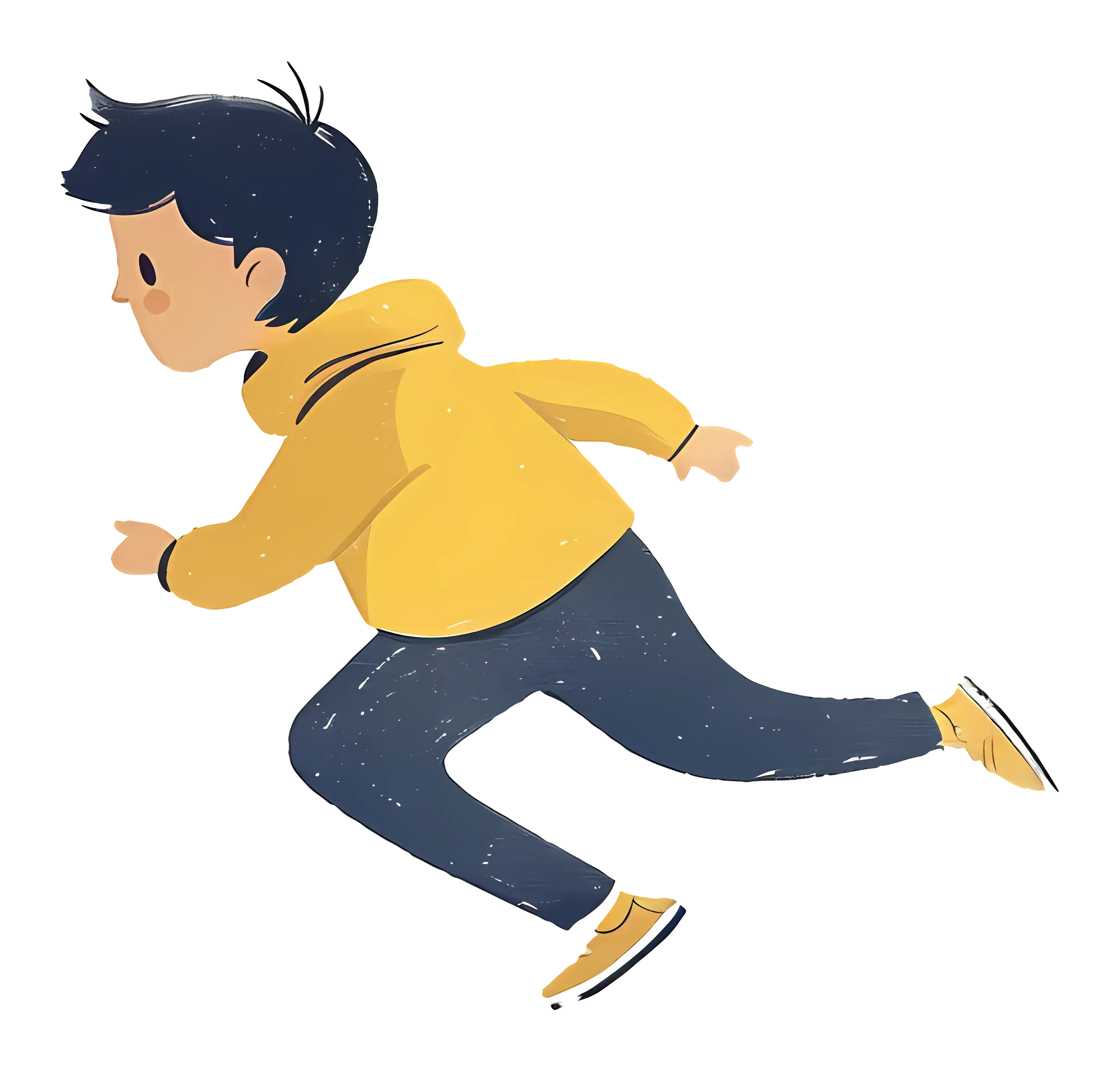 Cartoon Running Boy Illustration