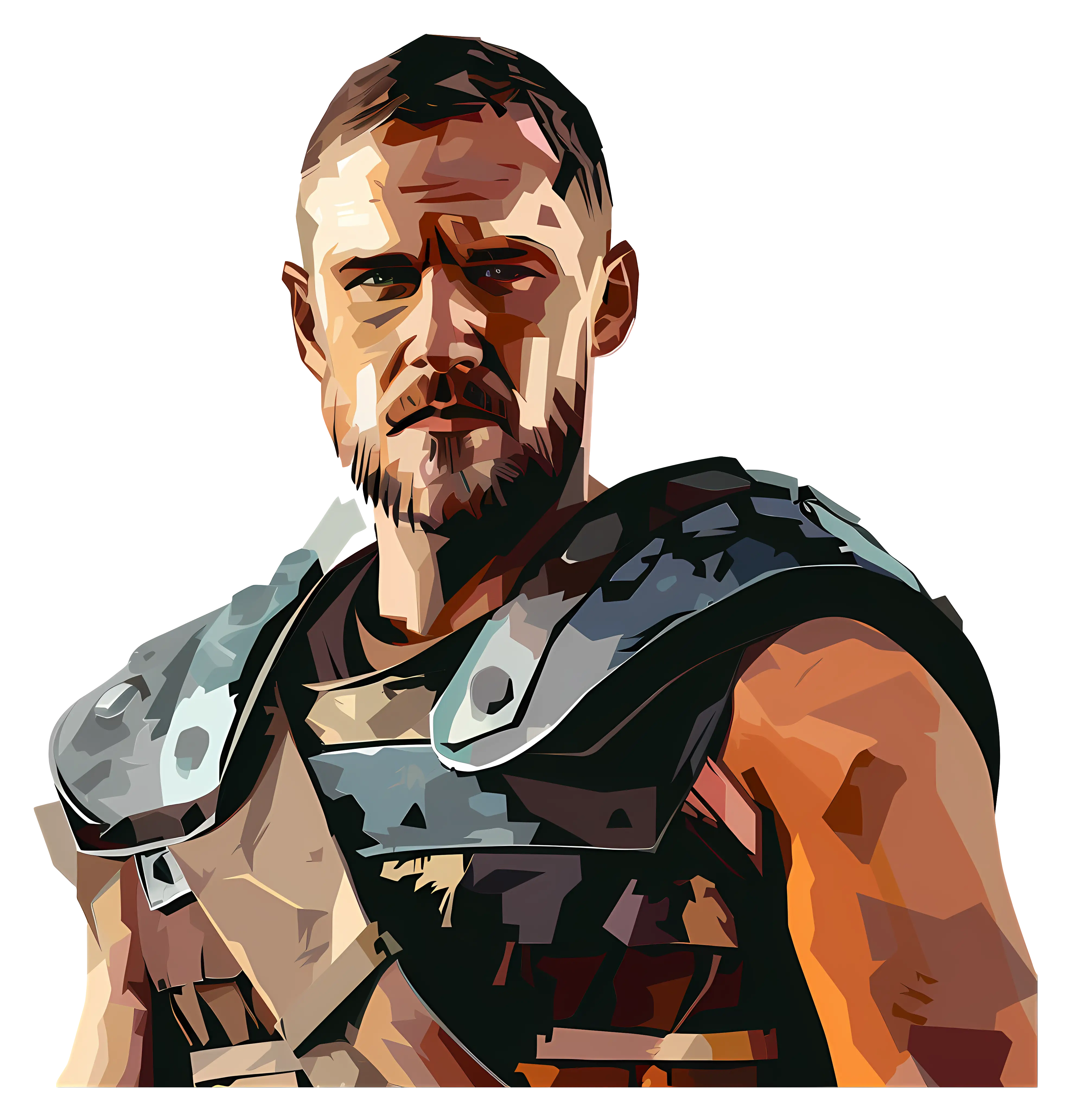 Armored Warrior in Battle Stance