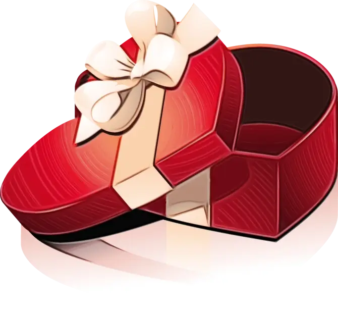 Red Heart-Shaped Gift Box with Ribbon