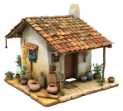 Small Rustic House Illustration